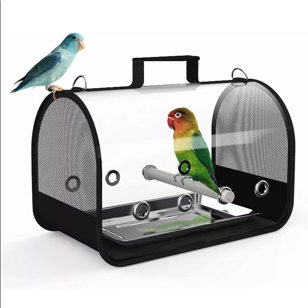Final Sale Portable Bird Carrier Travel Cage Pet Mesh Folding Breathable Bag M
